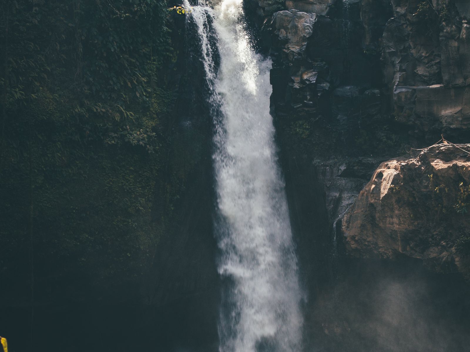 A tall jungle waterfall in Bali